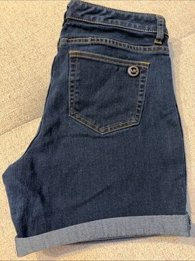 Michael Kors Dark Blue Denim Jeans with Gold Stitching